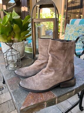 Italian Mimmu Luna Taupe Suede Ankle Boots